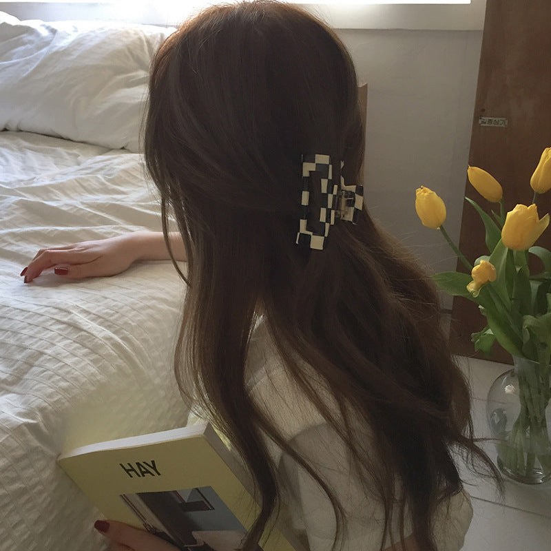 Wholesale All-purpose Checkerboard Acetate Plate Hair Clips